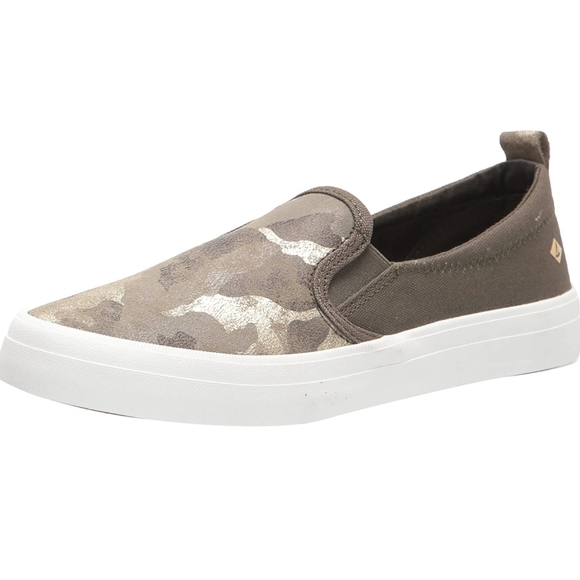Sperry Olive Camo Slip on 🎉 Women's Pier Wave High Canvas Sneaker NWT - Picture 4 of 15
